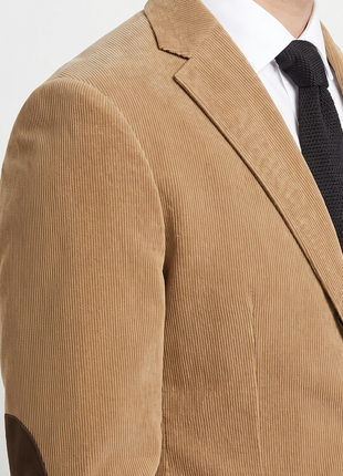Polo Ralph Lauren Mens Tan Corduroy Classic Fit Cotton Blazer Sportcoat With Elbow Patches