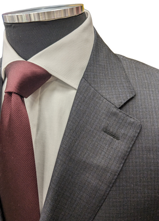 Canali 1934 Mens Gray Check 44L Drop 7 100% Wool 2 Button 2 Piece Suit