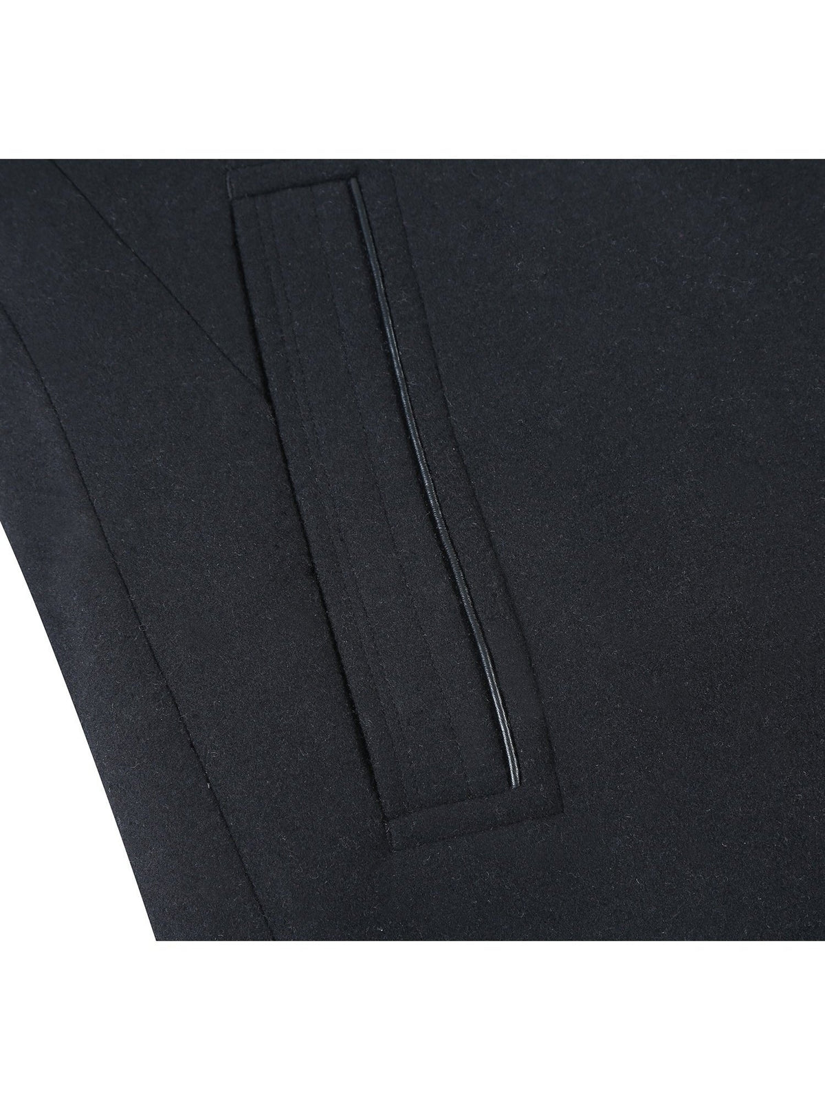 Raphael Solid Black Wool Blend Short Coat