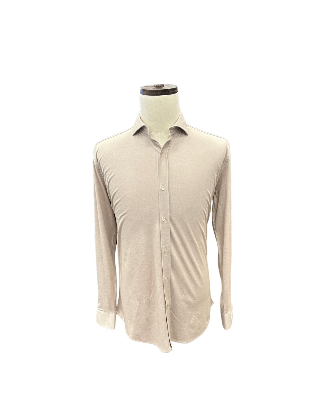 Enzo Liberti Camisa de Vestir de Jersey 100% algodón Beige de Ajuste Moderno para Hombre