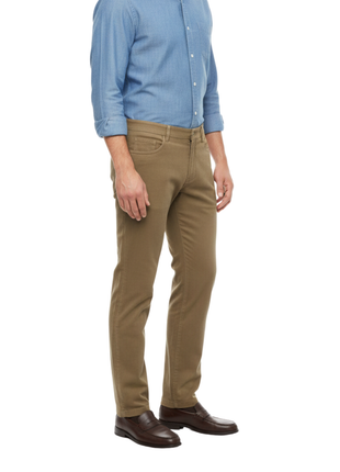 Label E Brown Regular Fit Cotton Stretch Five-Pocket Corduroy Pants