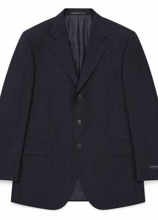 Canali Midnight Navy Solid Classic Fit Wool Notch Lapel 3-Button Suit 48R