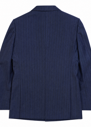 Mazara Mens Dark Navy Pinstriped Classic Fit Double Breasted Wool Suit