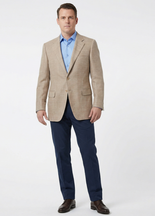Sartoria Partenopea 40R 50 Brown Tan Wool Linen Silk Men's Blazer Sportcoat