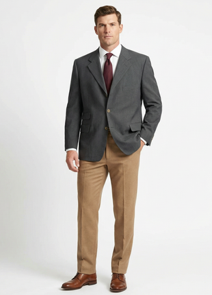 Sartoria Partenopea Men's Charcoal 3-Roll-2.5 100% Wool Sportcoat 50R