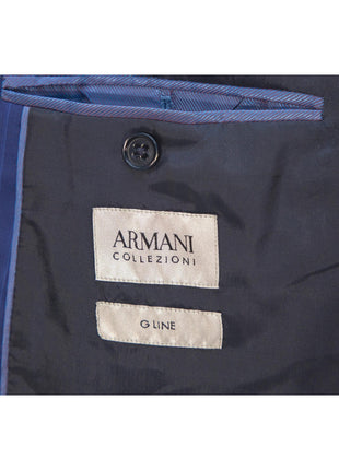 Armani Collezioni G-Line 42L Blue Pinstripe 100% Wool Slim Fit 2 Piece Suit