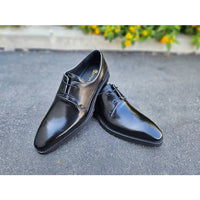 Thumbnail for Carrucci Mens Black Lace-up Oxford Leather Dress Shoes With Lug Sole