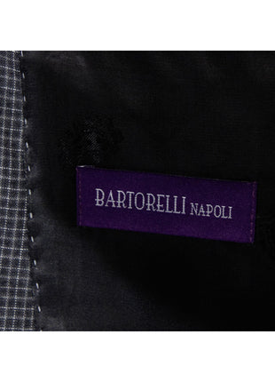 Napoli Mens 44L Charcoal Gray Check 100% Wool Slim Fit 2 Piece Suit