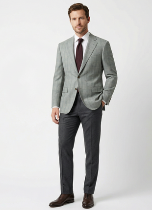 Sartoria Partenopea Men's Green Glen Plaid 3-Roll-2 Sportcoat 40R