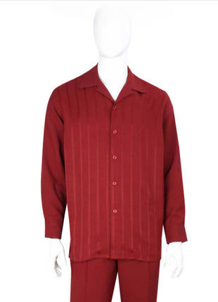 Apollo King Royal Diamond Mens Rust Red 2 Piece Long Sleeve Walking Suit