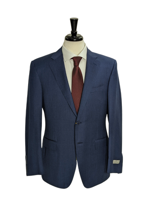 Canali Men's Denim Blue Solid 100% Wool Suit 40R