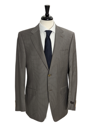 Canali Men's Gray Pinstripe 100% Wool Suit 40L
