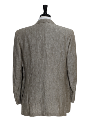 Canali Men's Taupe 100% Linen 2 Button Suit 46R