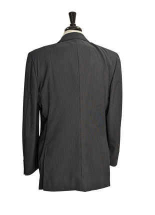 Canali Men's Black Pinstriped 100% Wool Suit 44L