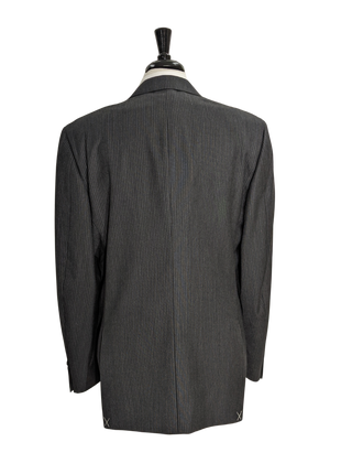 Canali Men's Charcoal Striped 100% Wool Suit 46L