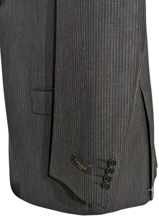 Canali Men's Charcoal Striped 100% Wool Suit 46L