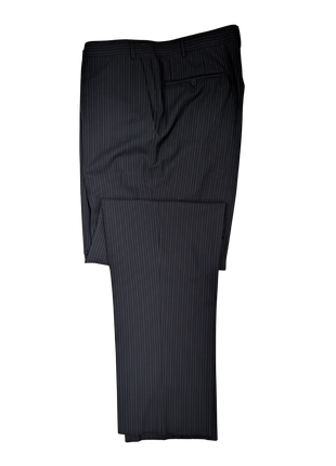 Canali Men's Navy Pinstriped 100% 3-Button Wool Suit 48L