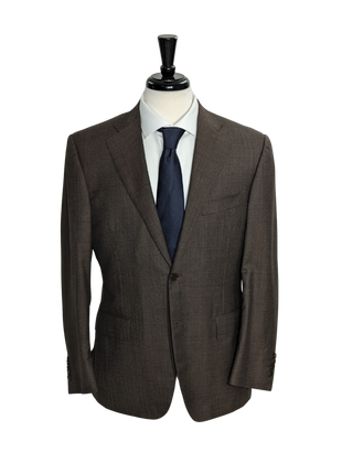 Canali Men's Heathered Brown 100% Wool 2 Button Suit 38S