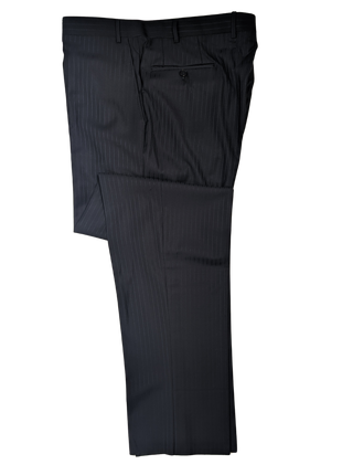 Canali Men's Navy Pinstriped 100% Wool 3-Button Suit 46L