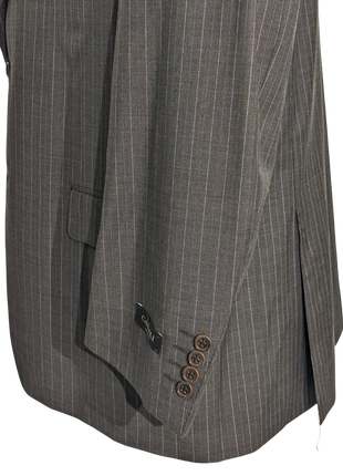 Canali Men's Brown Pinstriped 100% Wool Suit 46S Portly (48R)