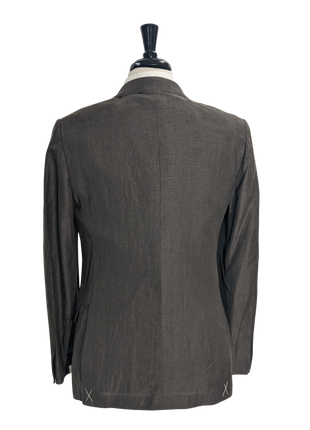 Ermenegildo Zegna Men's Gray Houndstooth Silk Linen Blend Suit 40R