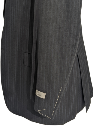 Canali Men's Charcoal Pinstriped 100% Wool Suit 46L