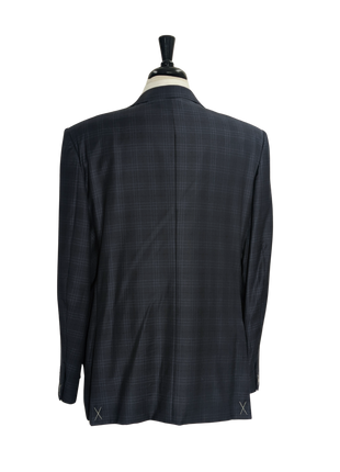 Ermenegildo Zegna Men's Blue Plaid 100% Wool Suit 48R
