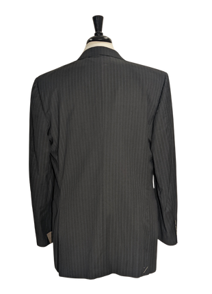 Canali Men's Charcoal Pinstriped 100% Wool Suit 46L