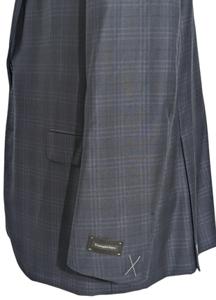Ermenegildo Zegna Men's Blue Plaid 100% Wool Suit 48R