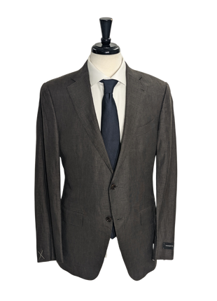 Ermenegildo Zegna Men's Gray Houndstooth Silk Linen Blend Suit 40R