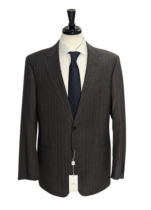 Armani Collezioni Charcoal Pinstripe 100% Wool Suit 42R