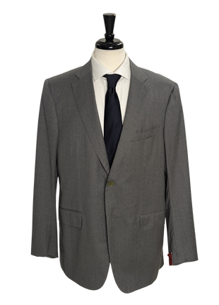 Isaia Solid Gray 100% Wool Suit 44R