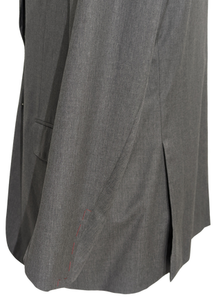 Isaia Solid Gray 100% Wool Suit 44R