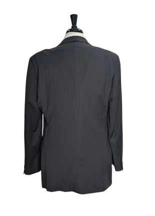 Armani Collezioni Charcoal Pinstripe 100% Wool Suit 42L