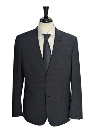 Brioni Navy Check 100% Wool Suit 42R