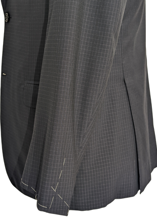 Brioni Navy Check 100% Wool Suit 42R