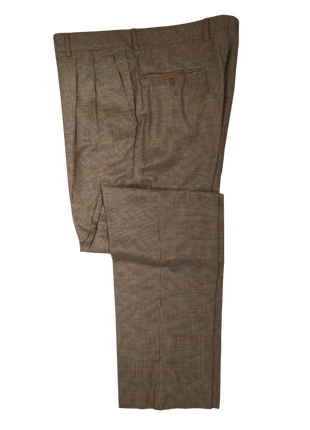 Sartoria Partenopea Men's Brown Glen Plaid Cashmere Silk 3-Roll-2 Suit 42R