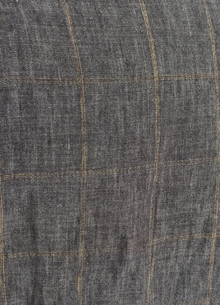 Sartoria Partenopea Men's Blue Windowpane 100% Linen Suit 40R