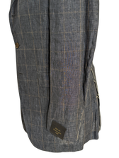 Sartoria Partenopea Men's Blue Windowpane 100% Linen Suit 40R