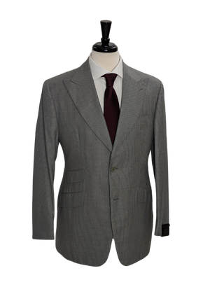Sartoria Partenopea Men's Gray Pinstripe Silk Blend Peak Lapel Suit 40R