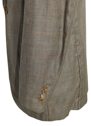 Sartoria Partenopea Men's Brown Glen Plaid Cashmere Silk 3-Roll-2 Suit 42R