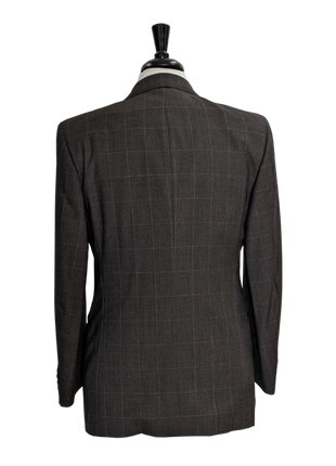 Sartoria Partenopea Men's Black Windowpane Double Breasted Suit 40R