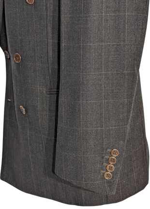 Sartoria Partenopea Men's Black Windowpane Double Breasted Suit 40R