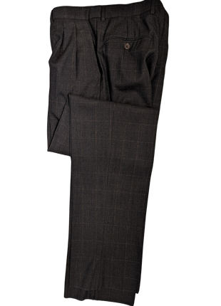 Sartoria Partenopea Men's Black Windowpane Double Breasted Suit 40R