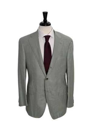 Sartoria Partenopea Men's Green Glen Plaid 3-Roll-2 Sportcoat 40R