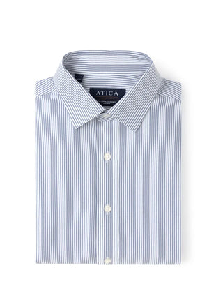 Atica Slim Fit Ash Gray Striped Standard Cuff Cotton Dress Shirt