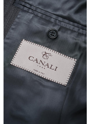 Canali 1934 Mens 42L Drop 7 Modern Fit Gray Striped 100% Wool 2 Piece Suit