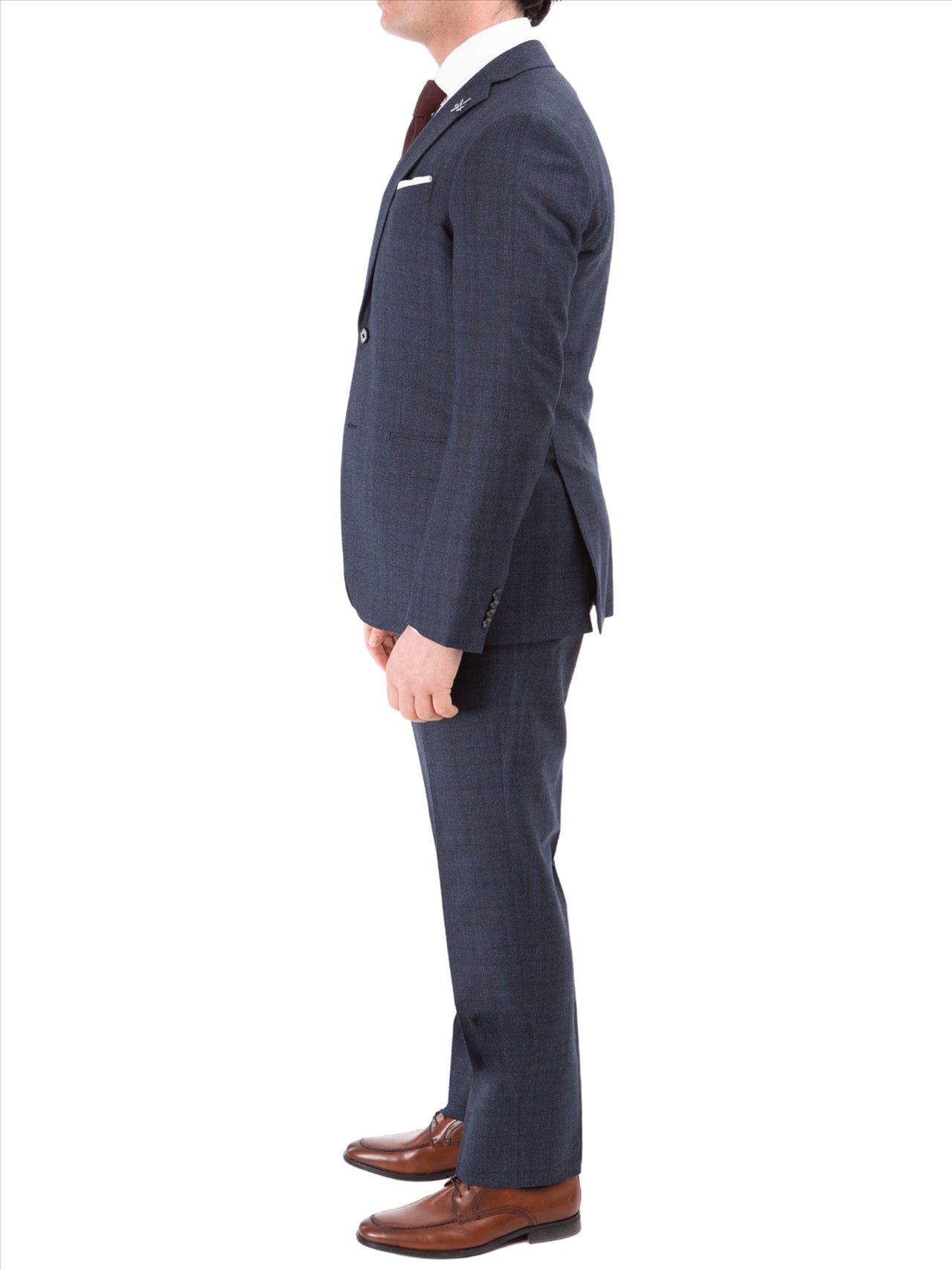 John Varvatos Half-Canvassed Navy Two Button Wool Blend Suit
