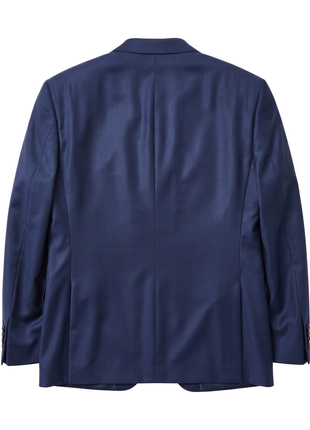 Extrema Solid Blue Reda Wool Blend Regular Fit Pleated 3 Piece Suit