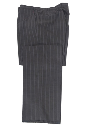 Isaia Mens 46L Drop 8 Gray Striped 150s Wool Silk Blend Slim Fit 2 Piece Suit